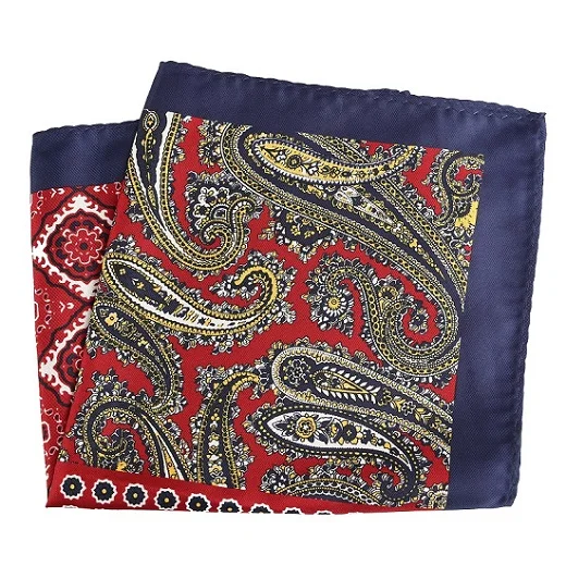 mouchoir paisley rouge bleu élégant