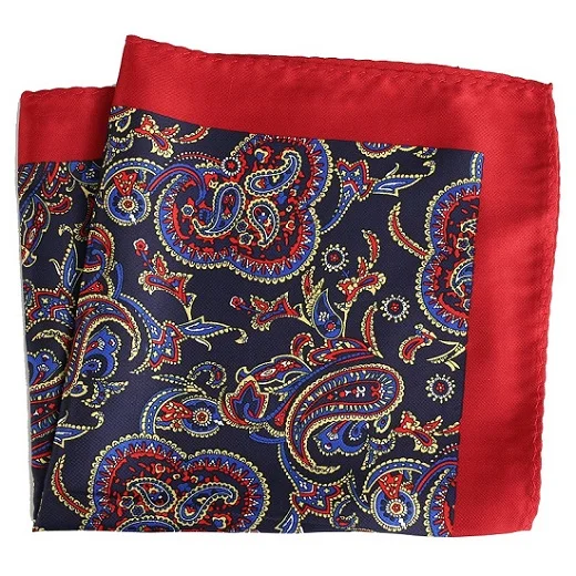 mouchoir paisley bleu rouge