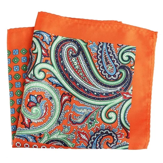 mouchoir paisley orange vibrant