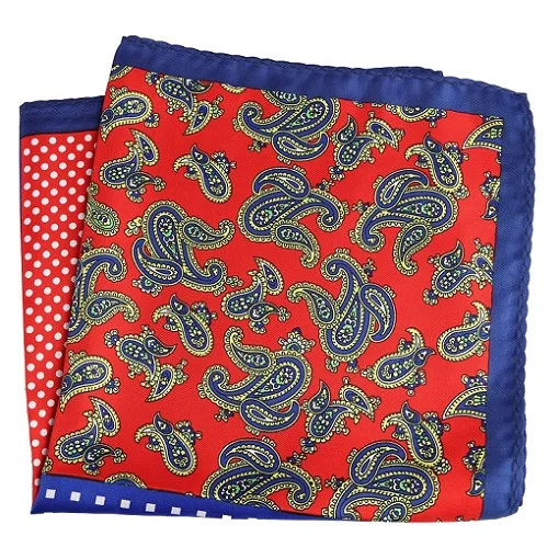 mouchoir paisley rouge bleu vibrant