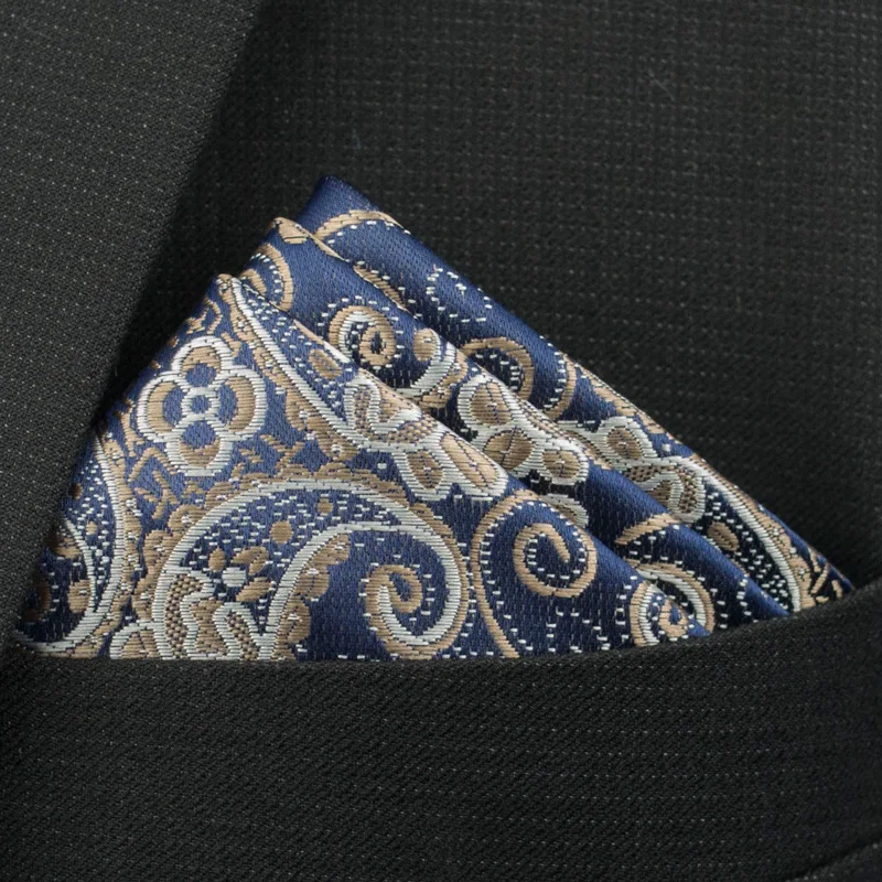 mouchoir paisley bleu doré élégant