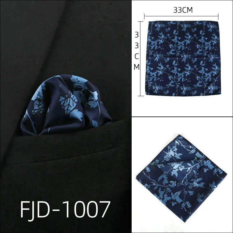 mouchoir floral bleu veste noire élégante