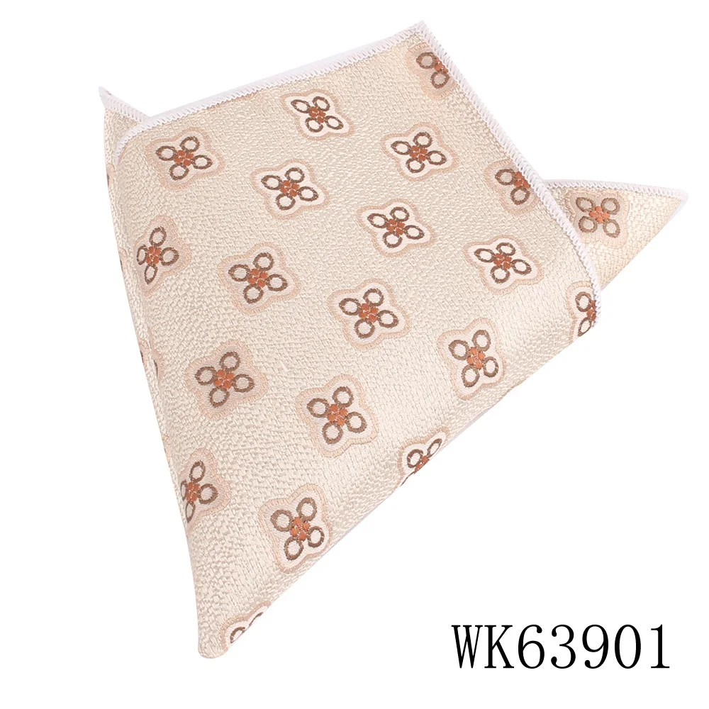 mouchoir motif floral tan brun