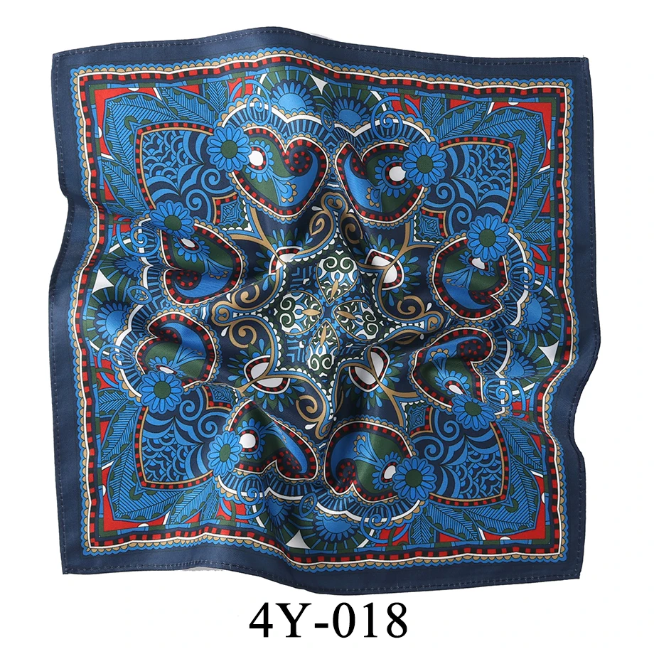 mouchoir motifs floraux bleus verts